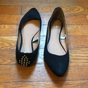 Studded Faux Suede Flats